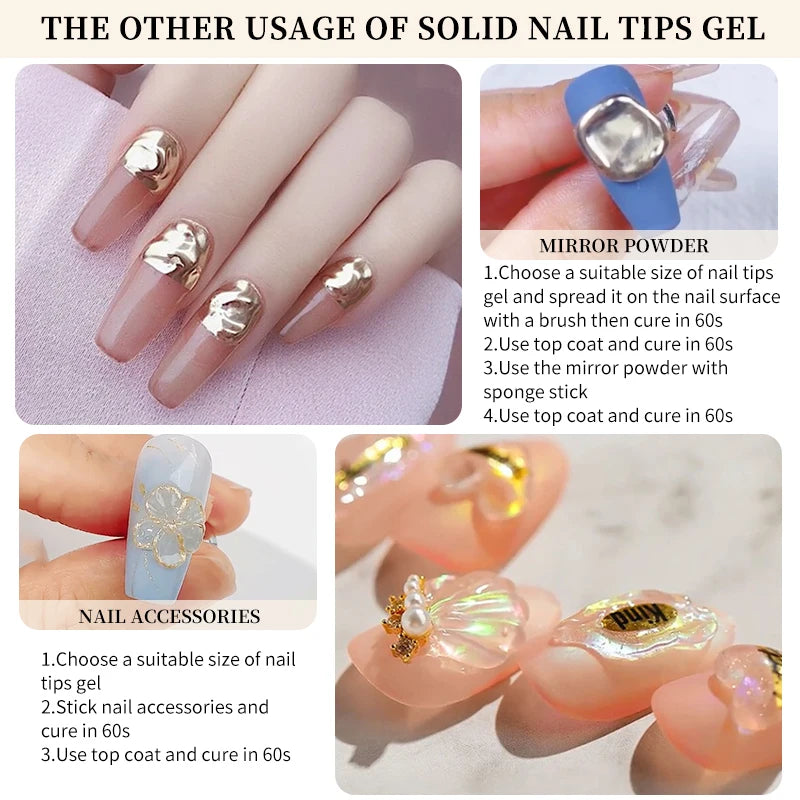 BORN PRETTY Solid Nail Tips Gel 5g Transparent UV LED