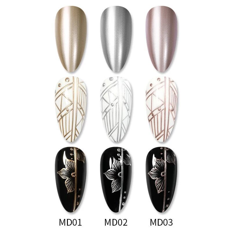 BORN PRETTY Sparkling Metallic Painting Gel Polish Drawing Gold Silver Mirror Glitter UV Gel 5ml