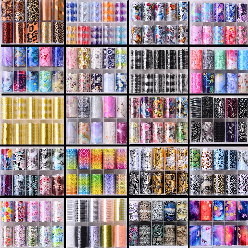 Patterns Nail Foils for Transfer Paper Stickers Sliders Adhesive Nails Wraps