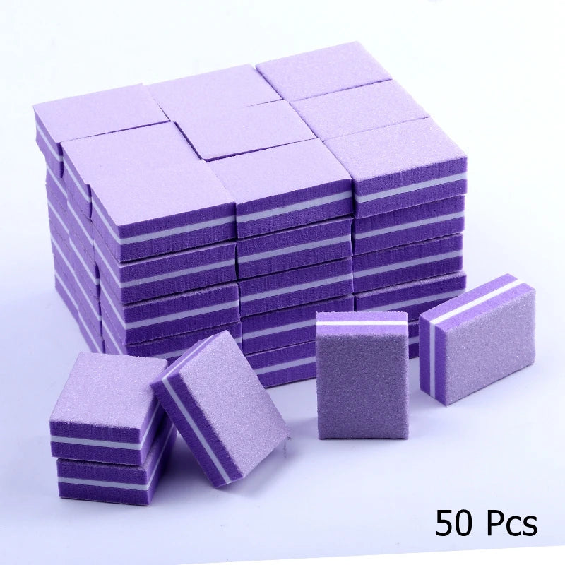 Double-sided Mini Nail File Blocks Colorful Sponge