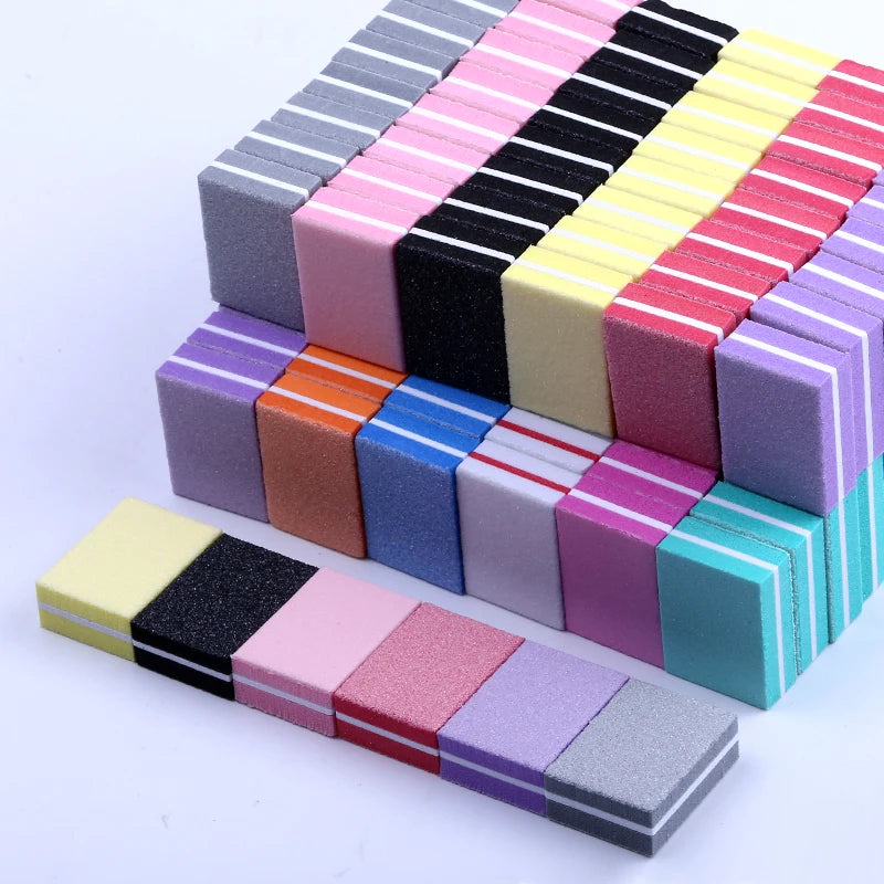 Double-sided Mini Nail File Blocks Colorful Sponge