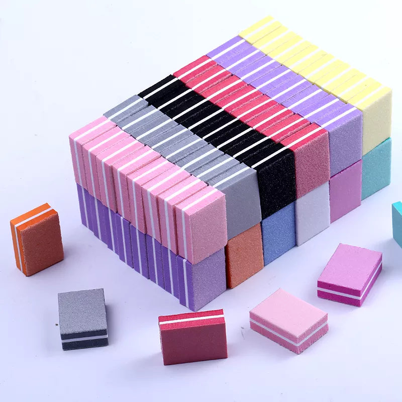 Double-sided Mini Nail File Blocks Colorful Sponge