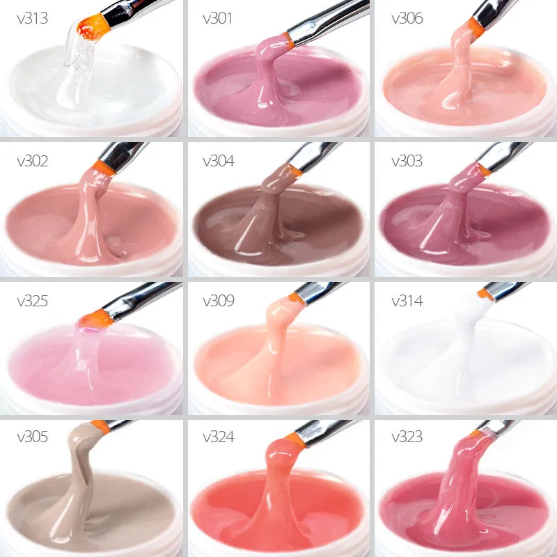 Hot Sale Newest 12 Colors Extend Nail Hard Jelly Camouflage Color UV LED