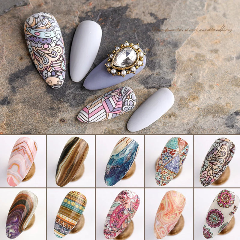 Patterns Nail Foils for Transfer Paper Stickers Sliders Adhesive Nails Wraps