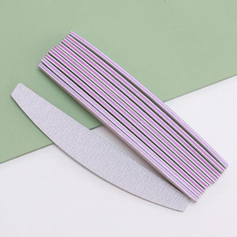 Nail File Buffer 100/180 Grit Half Moon Double Side Sandpaper