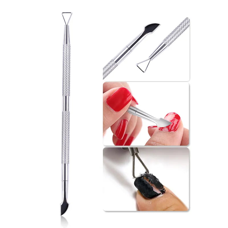 1pcs Double-ended Stainless Steel Cuticle Pusher