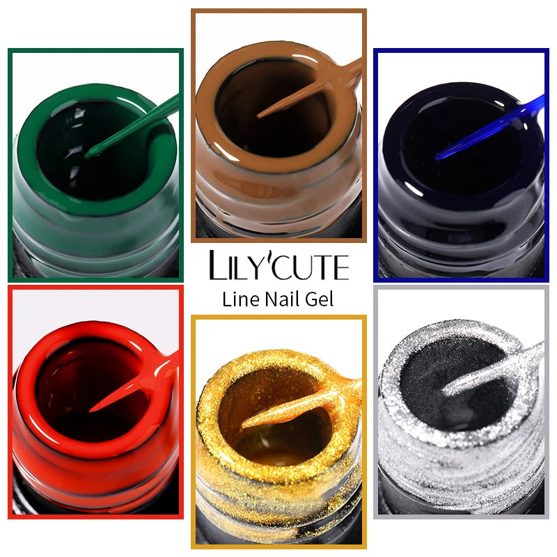 Pack 5ml Line Polish Gel Kit Nail Art Design For UV/LED Nails Drawing