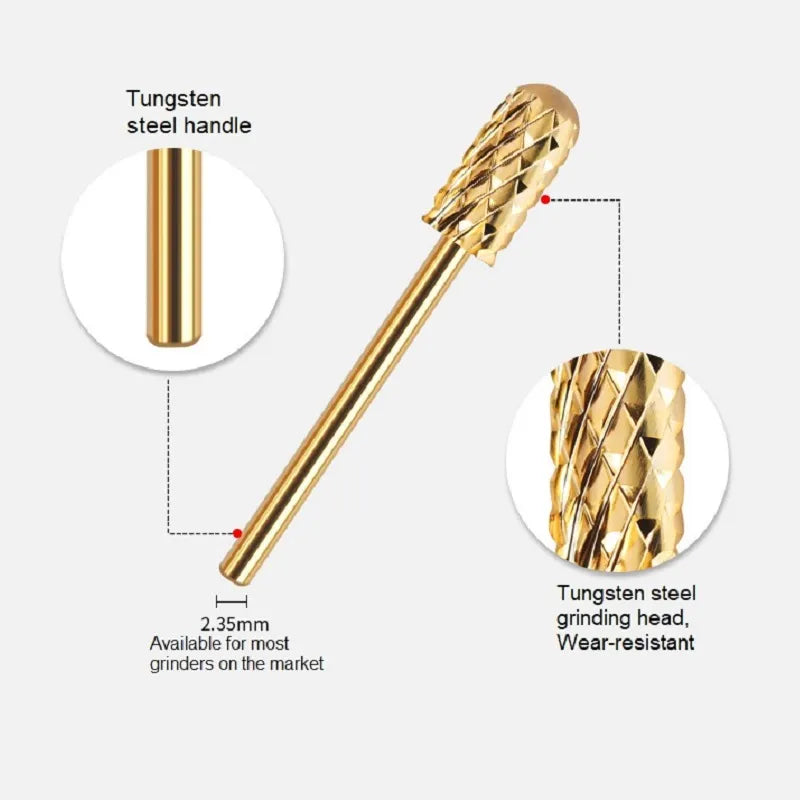 Cutter Golden Nail Drill Bits For Electric Nail Drill Machine