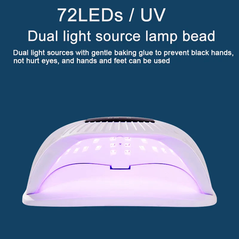 72LEDs Powerful Nail Drying Lamp 300W Nail Dryer UV Gel Polish