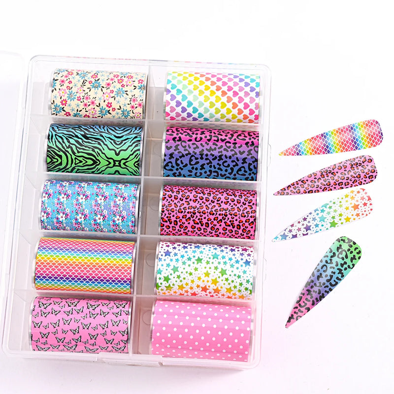 Patterns Foils 10ROLLS BOXED Water Marble Nail