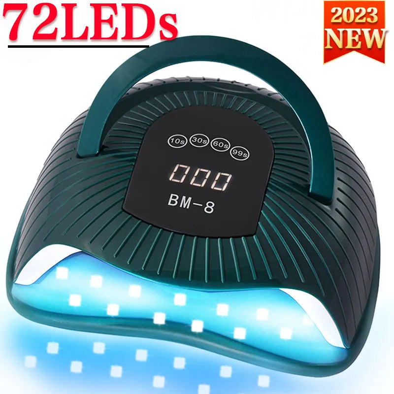 72LEDs Leistungsstarke Nageltrocknungslampe 300W Nageltrockner UV-Gelpolitur