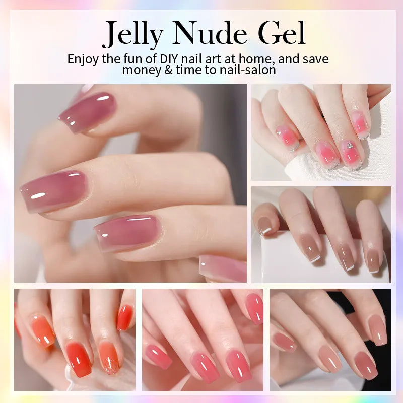 BORN PRETTY 10ML Jelly Nude Gel Polish Translucent Gel Manicure UV LED