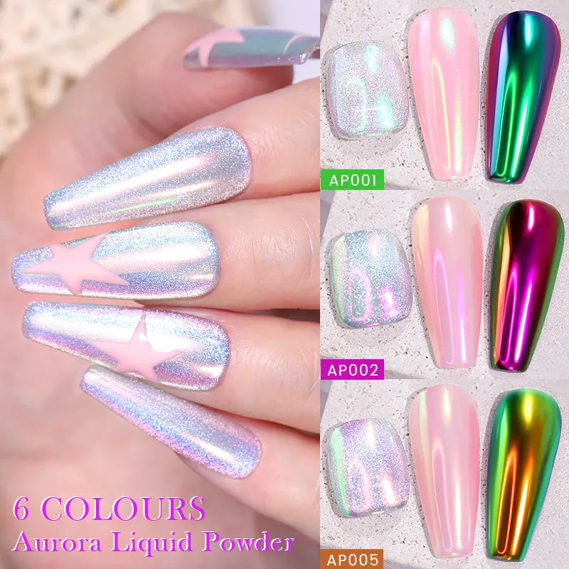 BORN PRETTY 10ml  Aurora Powder Liquid Mirror Chrome