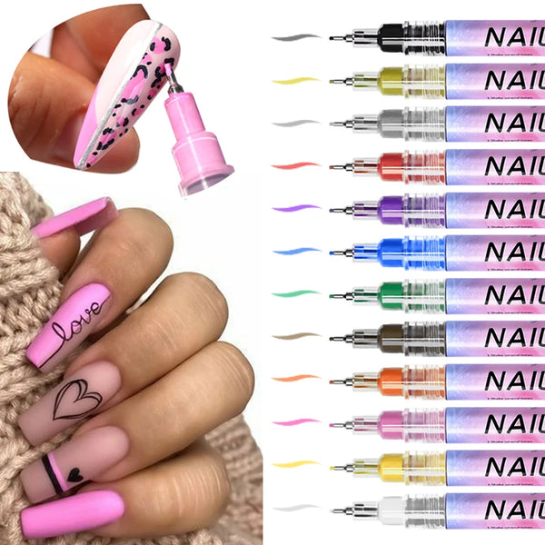 Nail Art Drawing Graffiti Pen Gel Plastic Waterproof Painting Liner Brush