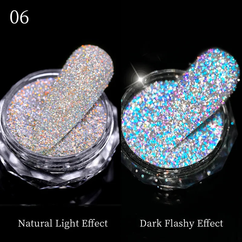 Nail Mirror Glitter Powder Metallic Colorful Dust Metal Effect