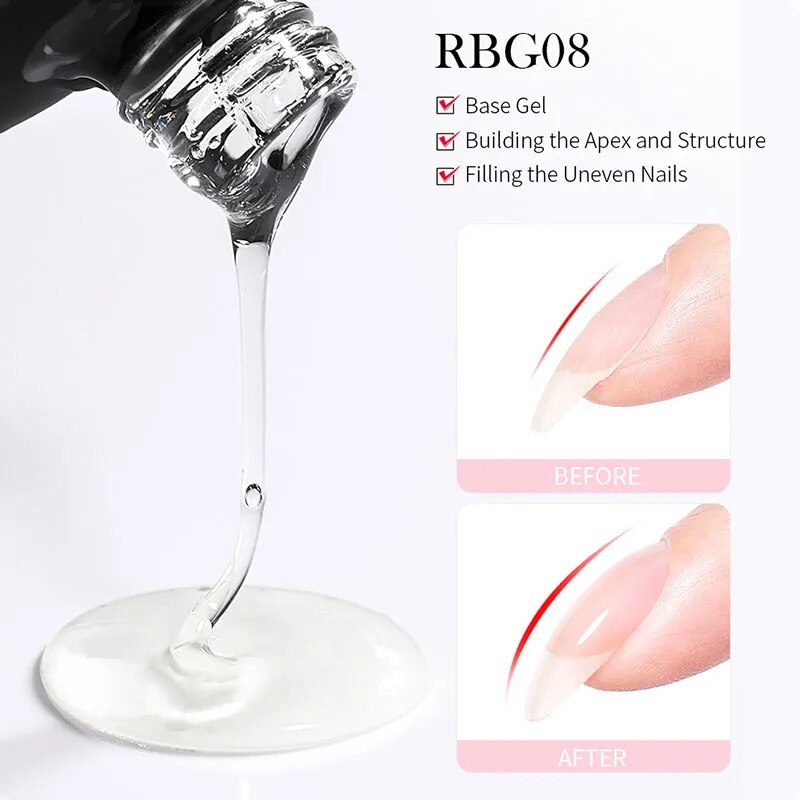 BORN PRETTY 250g Clear Base Gel and Top Coat Gel Protecting Natural Nails