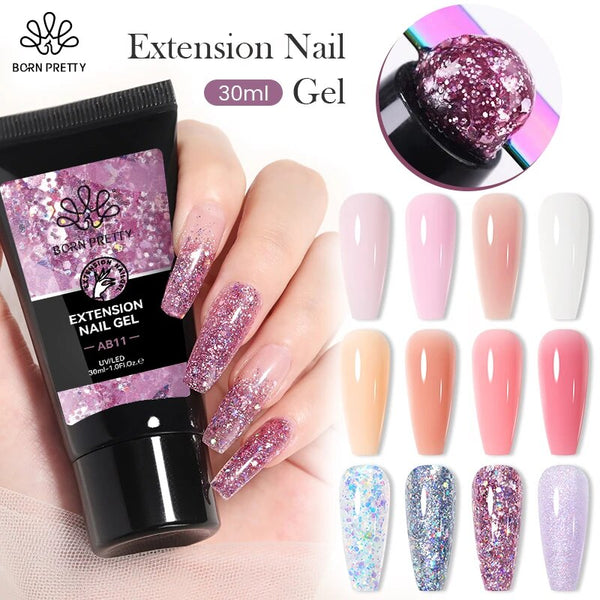 BORN PRETTY 30ml Extension Gel  Acrylic Nail Glitter, UV Extend Gel For Nail Extensions