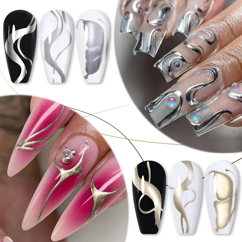 5ml Super-Bright Metallic Liner Gel Polish  French Style Drawing Line Nail Art