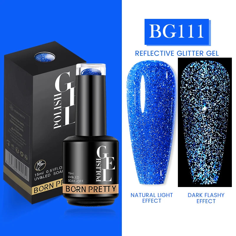 15ml Nail Gel Polish Reflective Glitter Gel