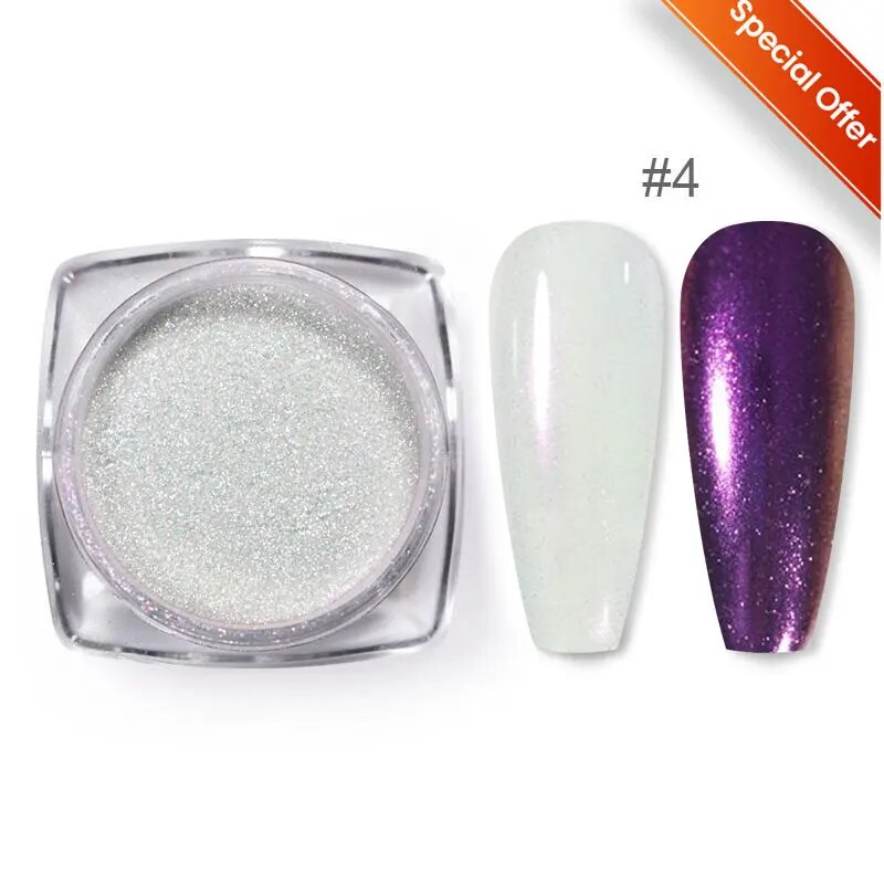 1 Box Pearl Shell Nail Glitter Powder Aurora Nails Ice Transparent Art Pigment Chrome Glitters