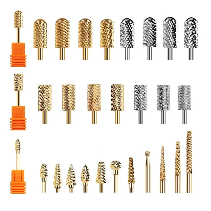 Cutter Golden Nail Drill Bits For Electric Nail Drill Machine