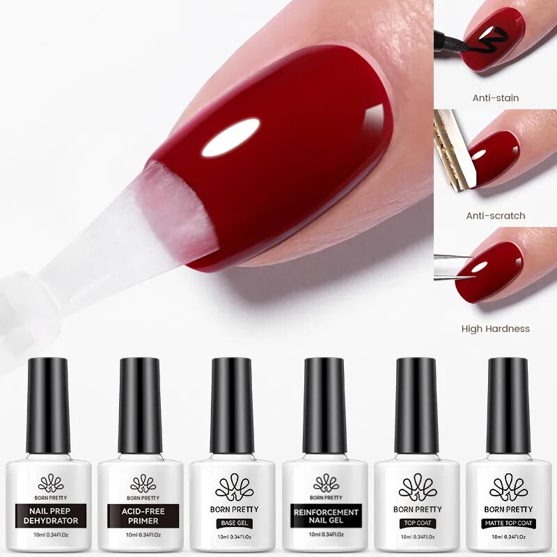 BORN PRETTY 10ml Base Gel Top Coat UV Gel Nail Polish Nail Art Manicure