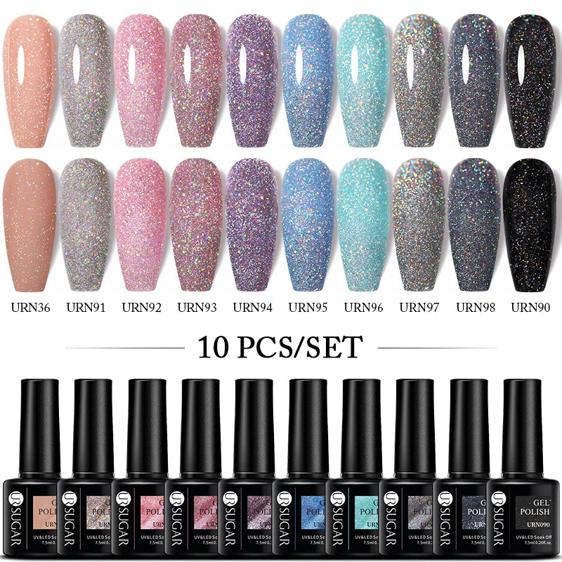 10Pcs/set Blue Gradient Gel Polish Kit For Manicure UV LED Nail Art Design