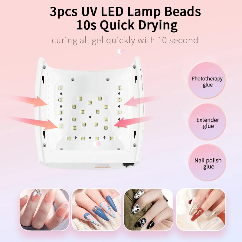 Wiederaufladbare UV-LED-Lampe für Nägel, kabelloser Gel-Nagellack