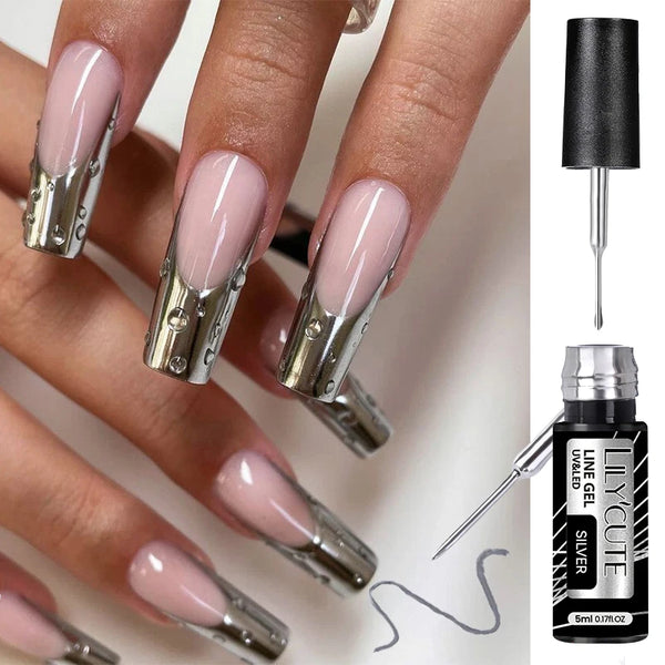 5ml Super-Bright Metallic Liner Gel Polish  French Style Drawing Line Nail Art