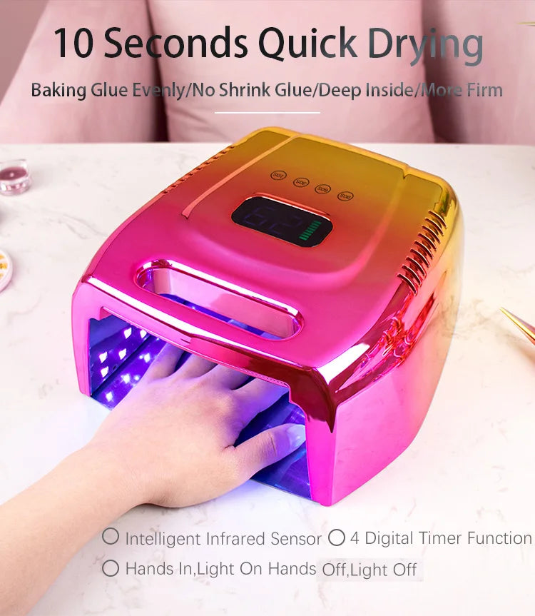 NEW Arrival 96W Rechargeable Nail Lamp Wireless Gel Polish UV LED