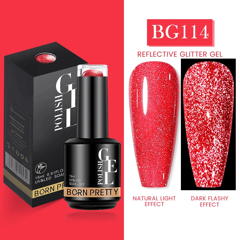 15ml Nail Gel Polish Reflective Glitter Gel