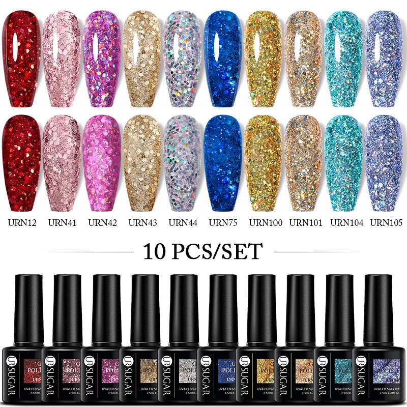 10Pcs/set Blue Gradient Gel Polish Kit For Manicure UV LED Nail Art Design