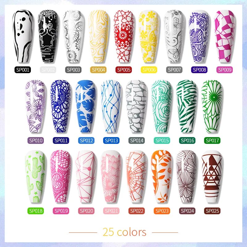 BORN PRETTY 10ml 25 Colors Nail Stamping Regular Polish Nail Art