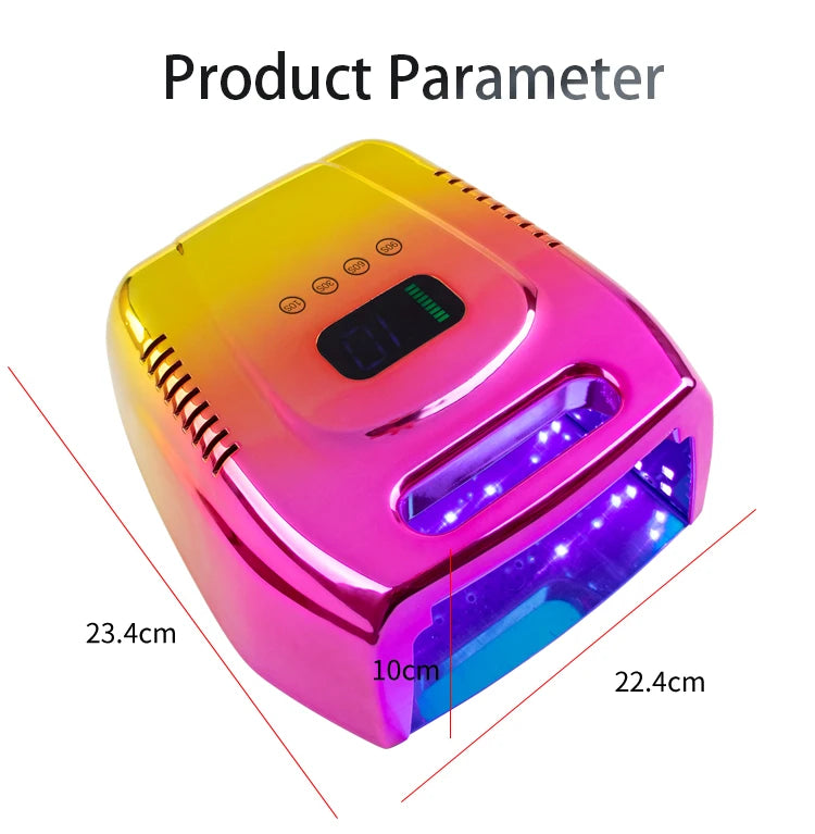 NEW Arrival 96W Rechargeable Nail Lamp Wireless Gel Polish UV LED