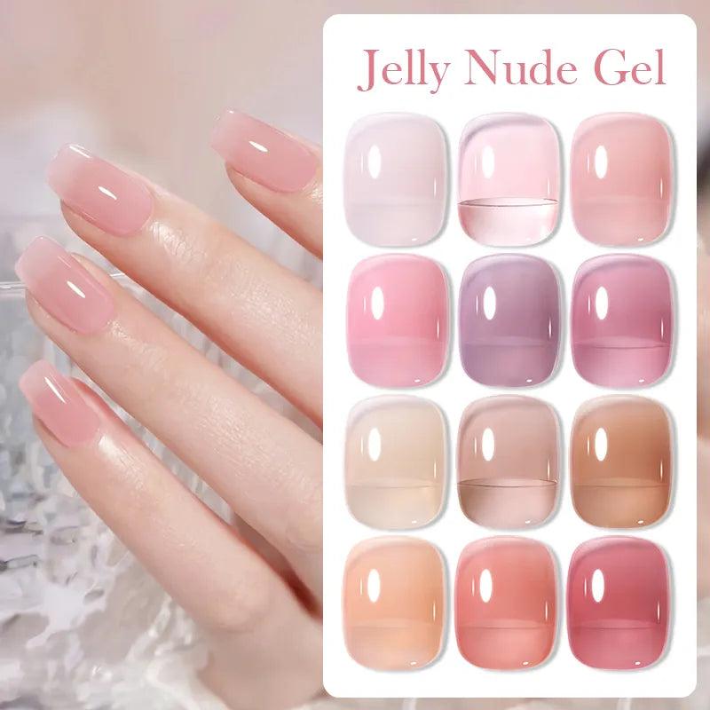 BORN PRETTY 10ML Jelly Nude Gel Polish Translucent Gel Manicure UV LED