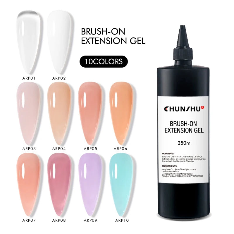 Refill Extension Gel Nail Polish 250ML Brush On Builder Nail Hard Gel