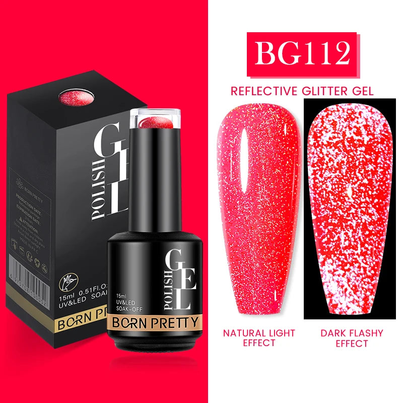 15ml Nail Gel Polish Reflective Glitter Gel