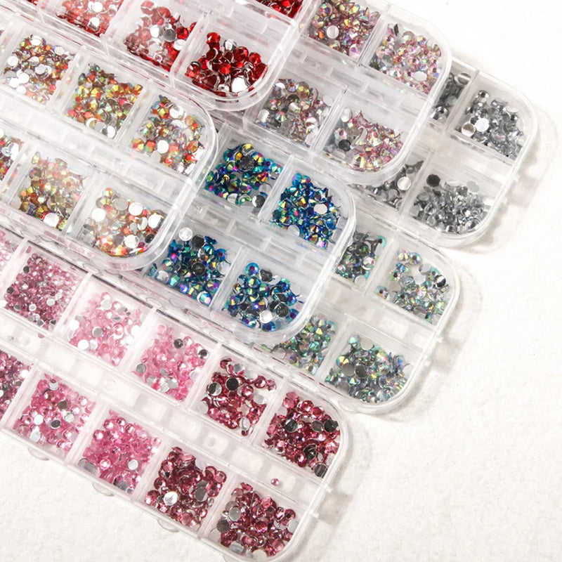 2400pcs AB Flatback Nail Rhinestones Mini Diamond