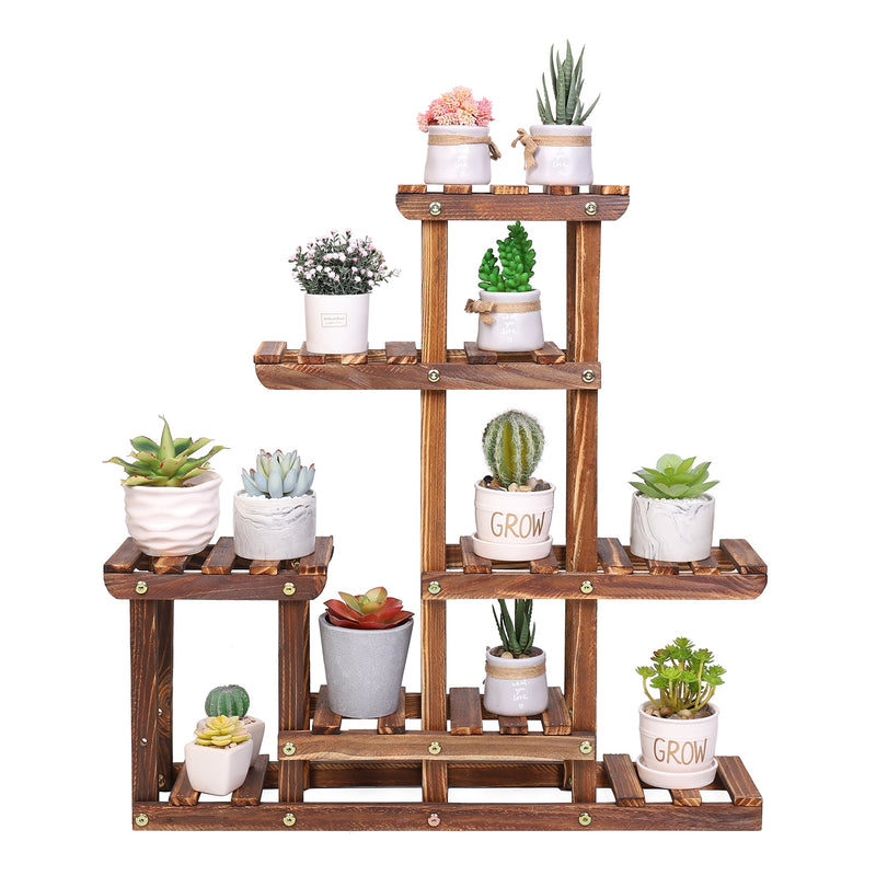 Plant Stand Pine Wood  Planter Display Rack Potted Flower Shelf Indoor & Outdoor