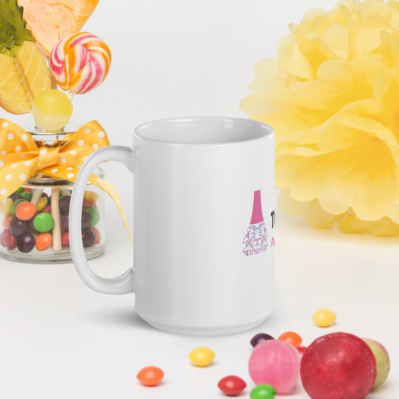 White glossy mug